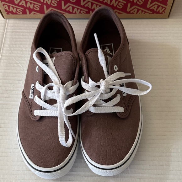 NIB Vans Atwood Youth Sz 5 Deep Taupe Brown Skate Shoes Classic Low Top Sneakers - Picture 3 of 12
